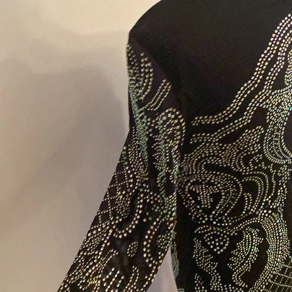 Fashion Nova 1XL black long dress with silver beads - Picture 10 of 13